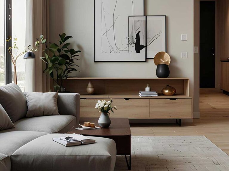 Leseno pohištvo v dnevni sobi