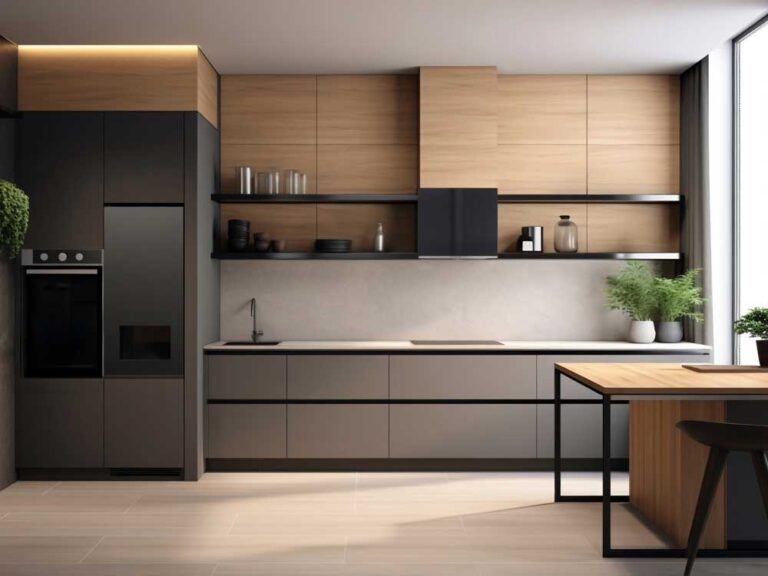 Kuhinja po meri - kombinacija moderne sivine in svetlega lesa