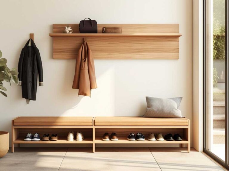 Lesena predsoba s klopjo